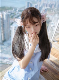 Childish picture book - NO.01 Clear Sky 01 White silk double ponytail JK(75)